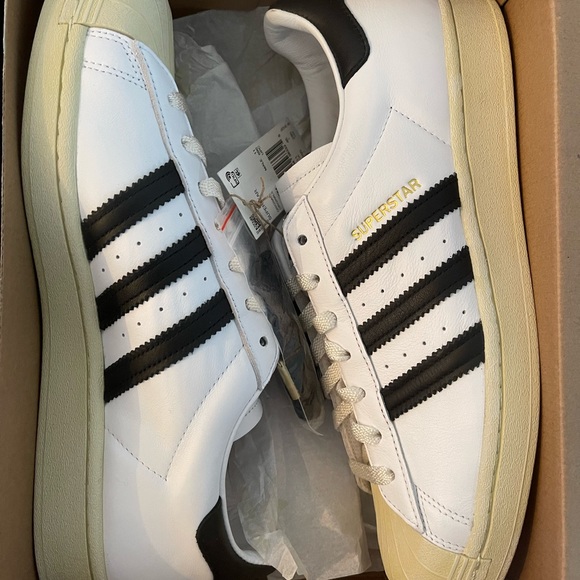 Adidas Superstar Originals Retro 80s White Black Aged Sole - Picture 2 of 8